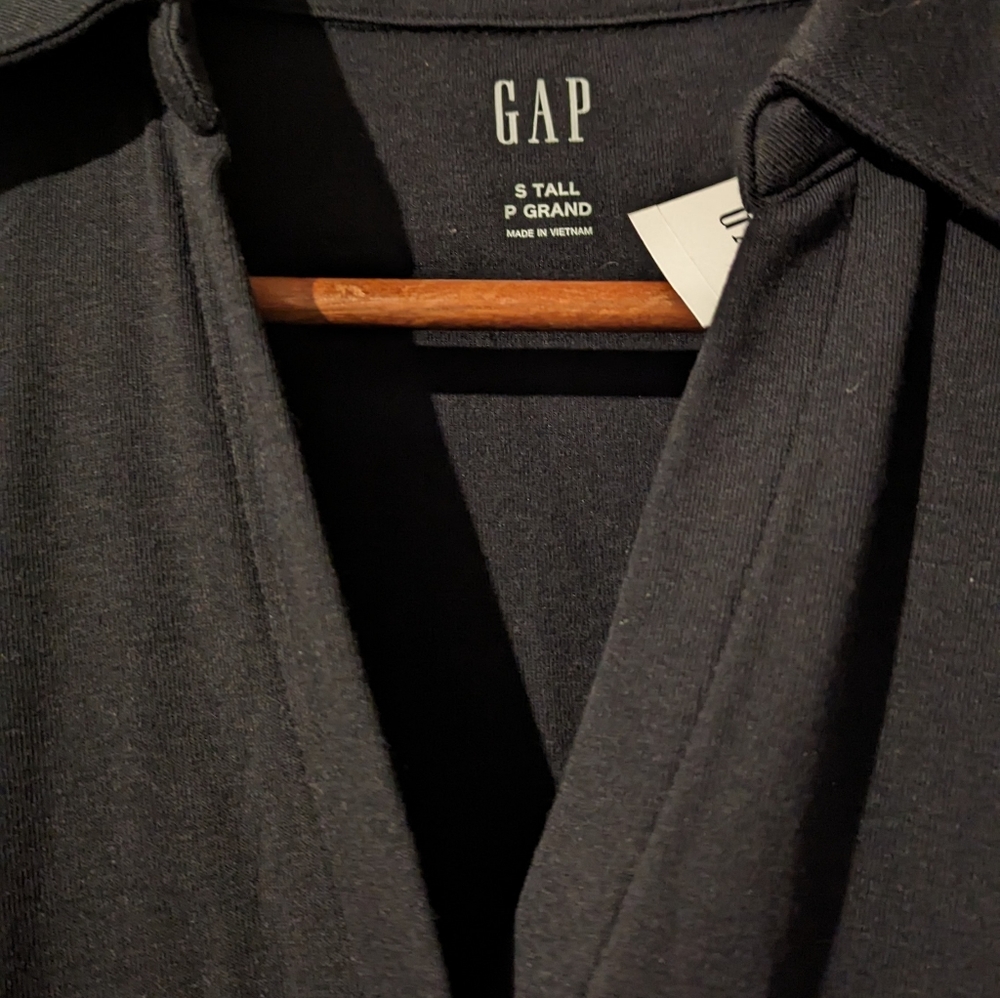 Gap long-sleeved knit shirt black, Small Tall